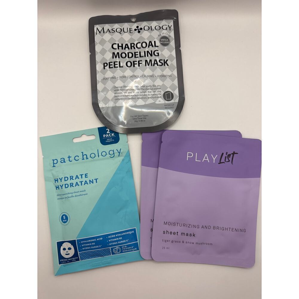 Skincare Pathology Play List & Masqueology Sheet Masks Bundle Set 4 Pcs NWT